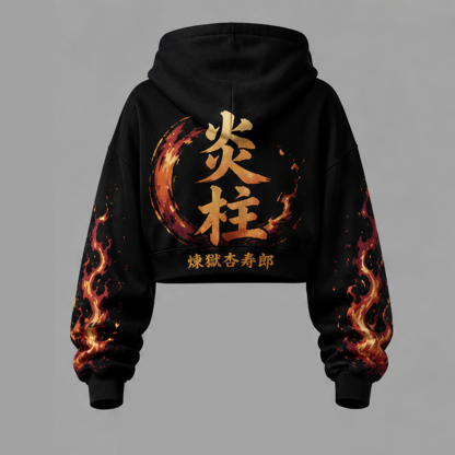 Demon Slayer Cropped Long Sleeve Hoodie & High Waist Jogger Pants Two Piece