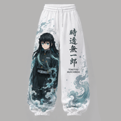 Demon Slayer Cropped Long Sleeve Hoodie & High Waist Jogger Pants Two Piece