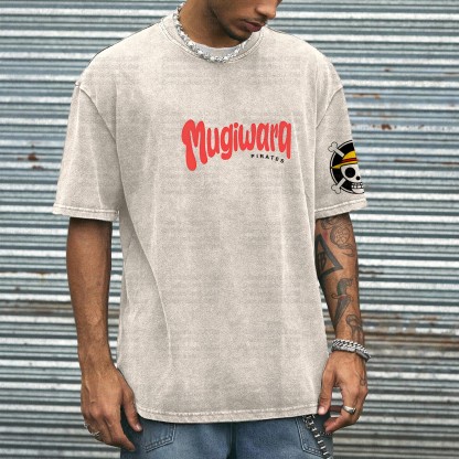 One Piece Printed Unisex Washed T-Shirt