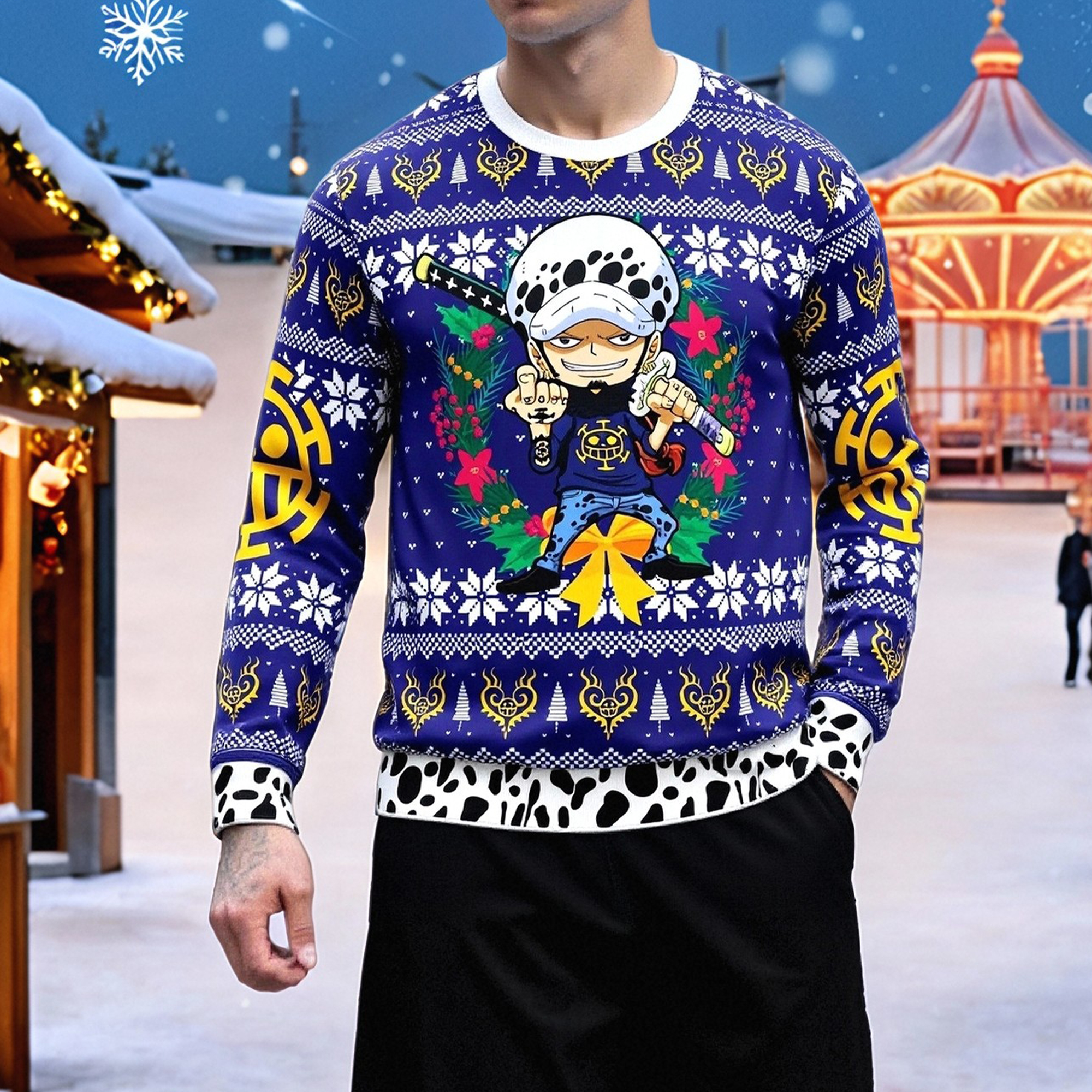 Unisex Anime Ugly Christmas Sweater