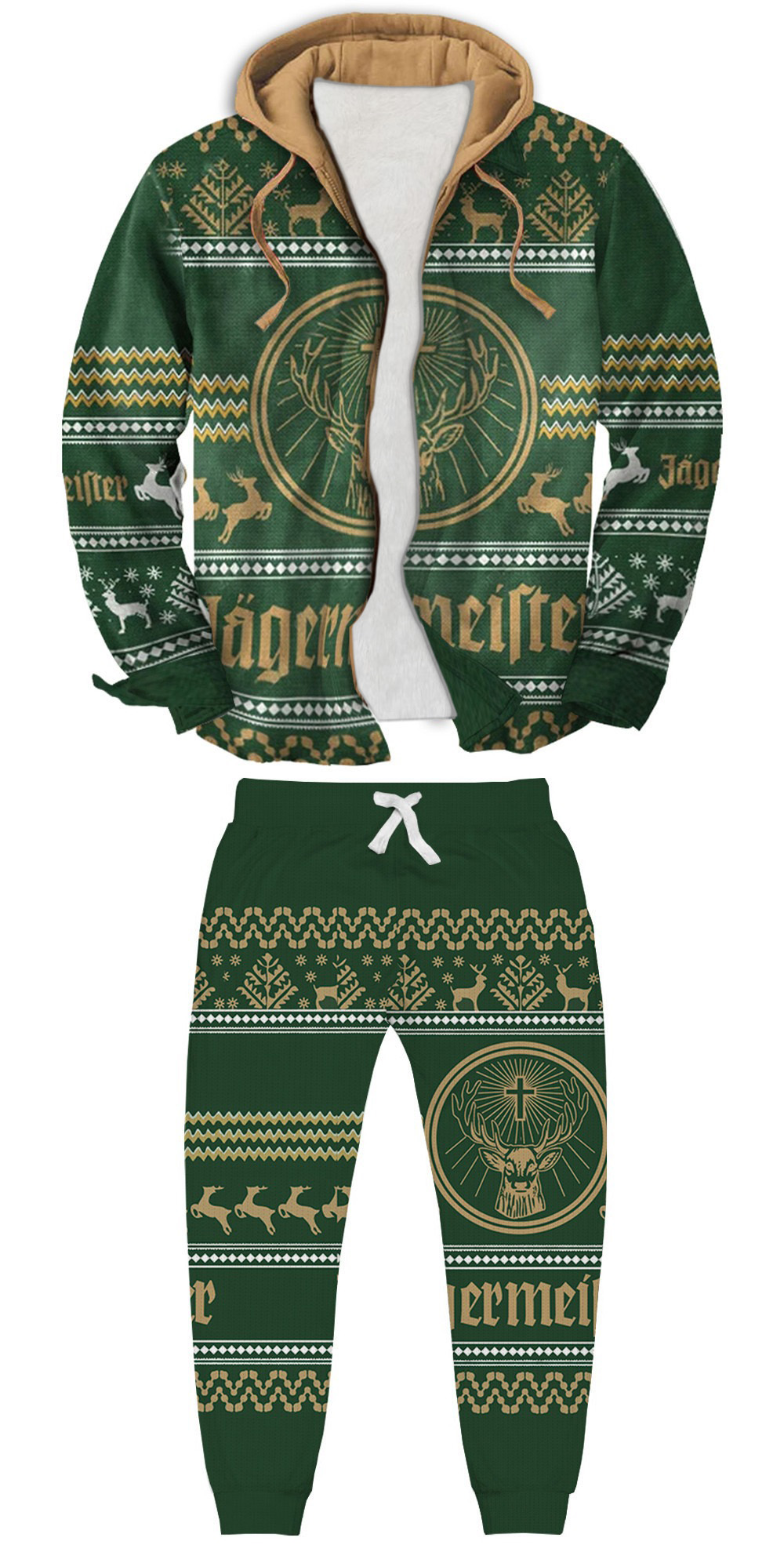 Unisex Fake Two Gradient Plaid Long-Sleeved Shirts Jacket Set