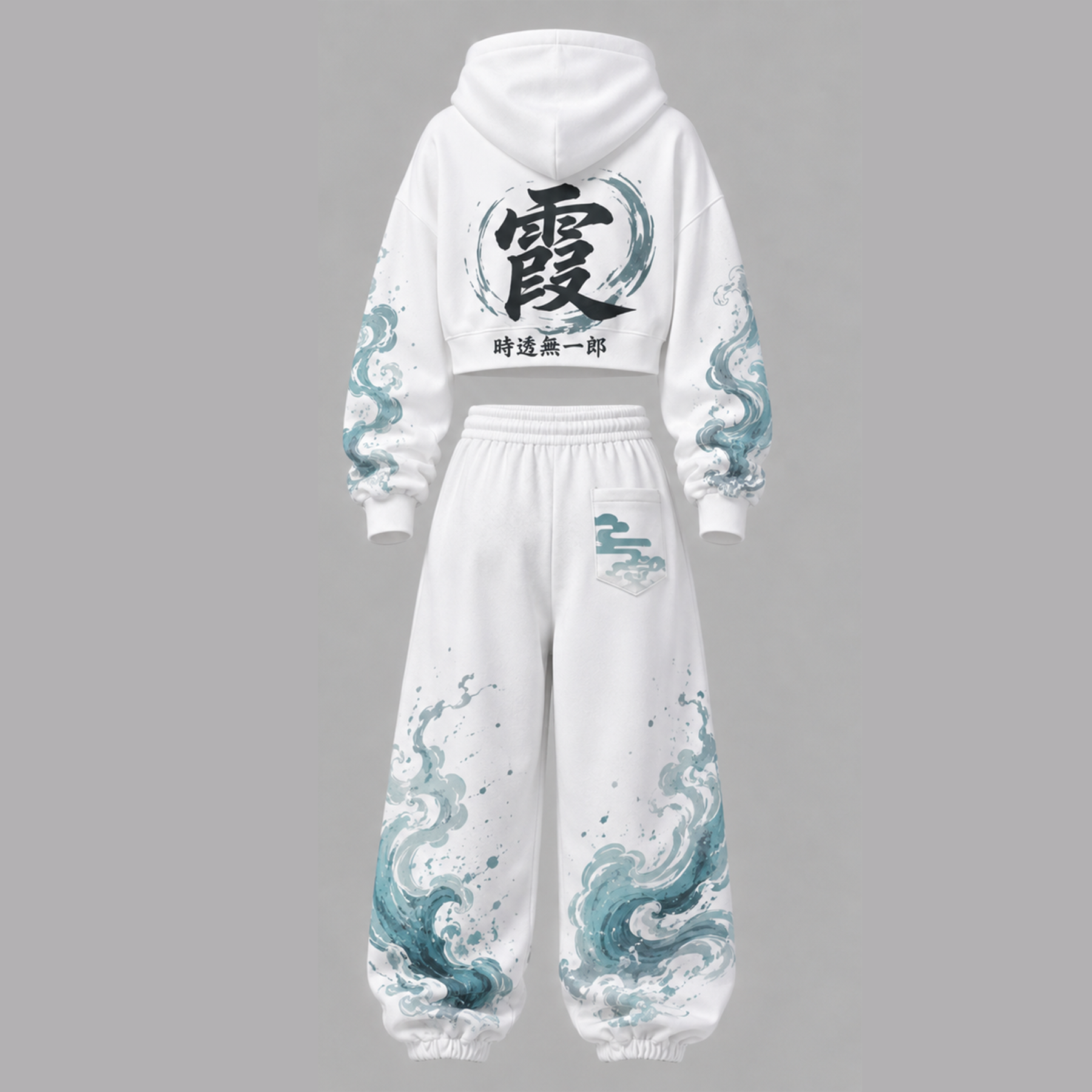 Demon Slayer Cropped Long Sleeve Hoodie & High Waist Jogger Pants Two Piece
