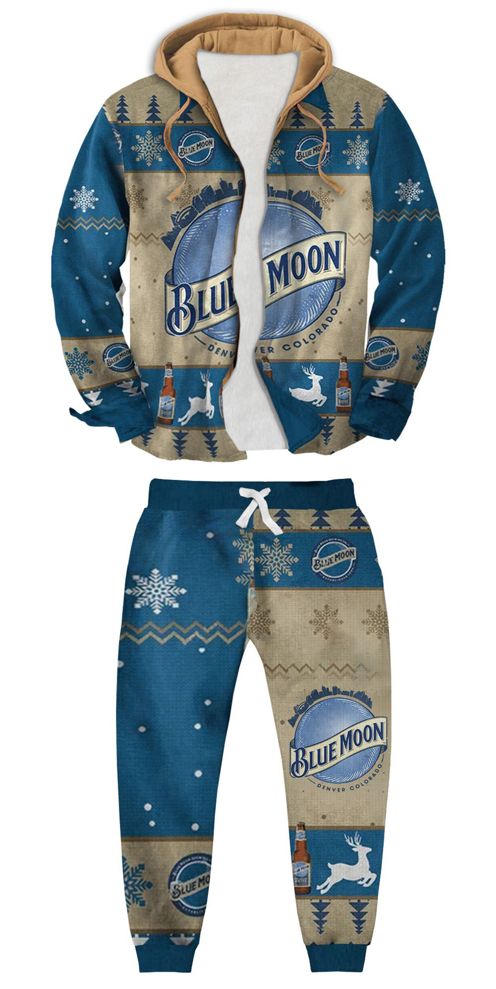 Unisex Fake Two Gradient Plaid Long-Sleeved Shirts Jacket Set