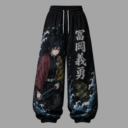 Demon Slayer Cropped Long Sleeve Hoodie & High Waist Jogger Pants Two Piece
