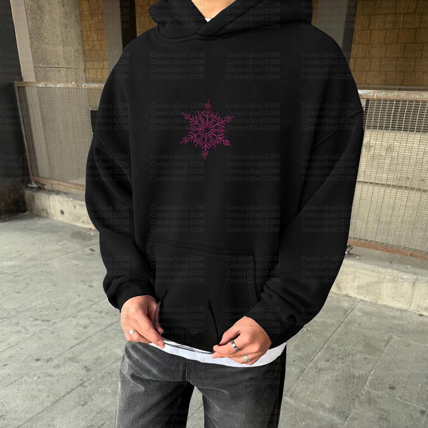 Unisex Anime Graphic Water wash Streetwear Vintage Hoodie