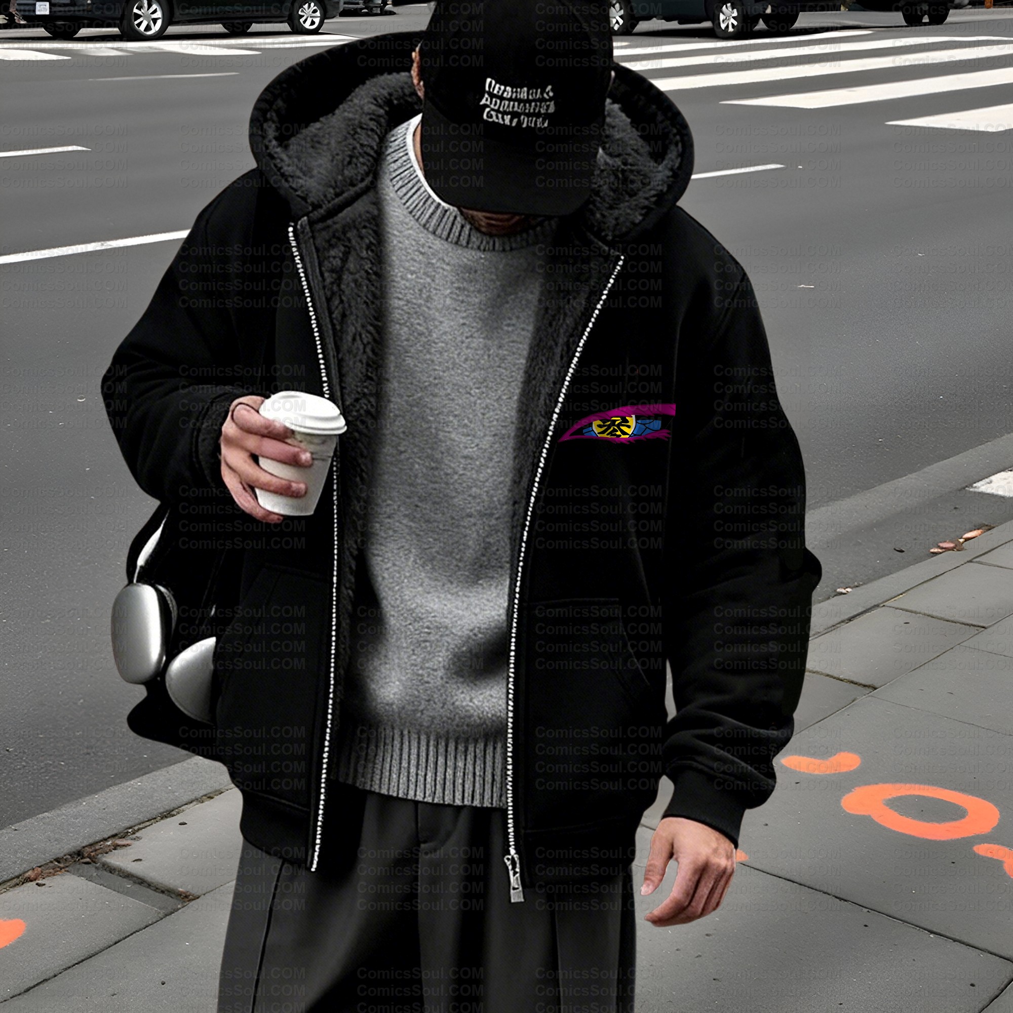 Unisex Graphic Streetwear Vintage Zipper Cardigan Plush Hoodid