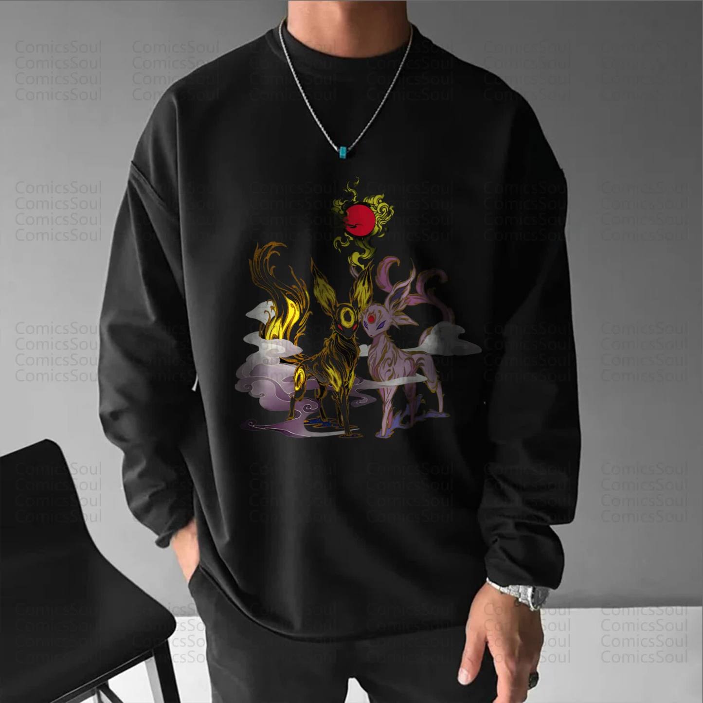 Unisex “Pokémon” Anime Graphic Streetwear Vintage long-sleeved T-shirt