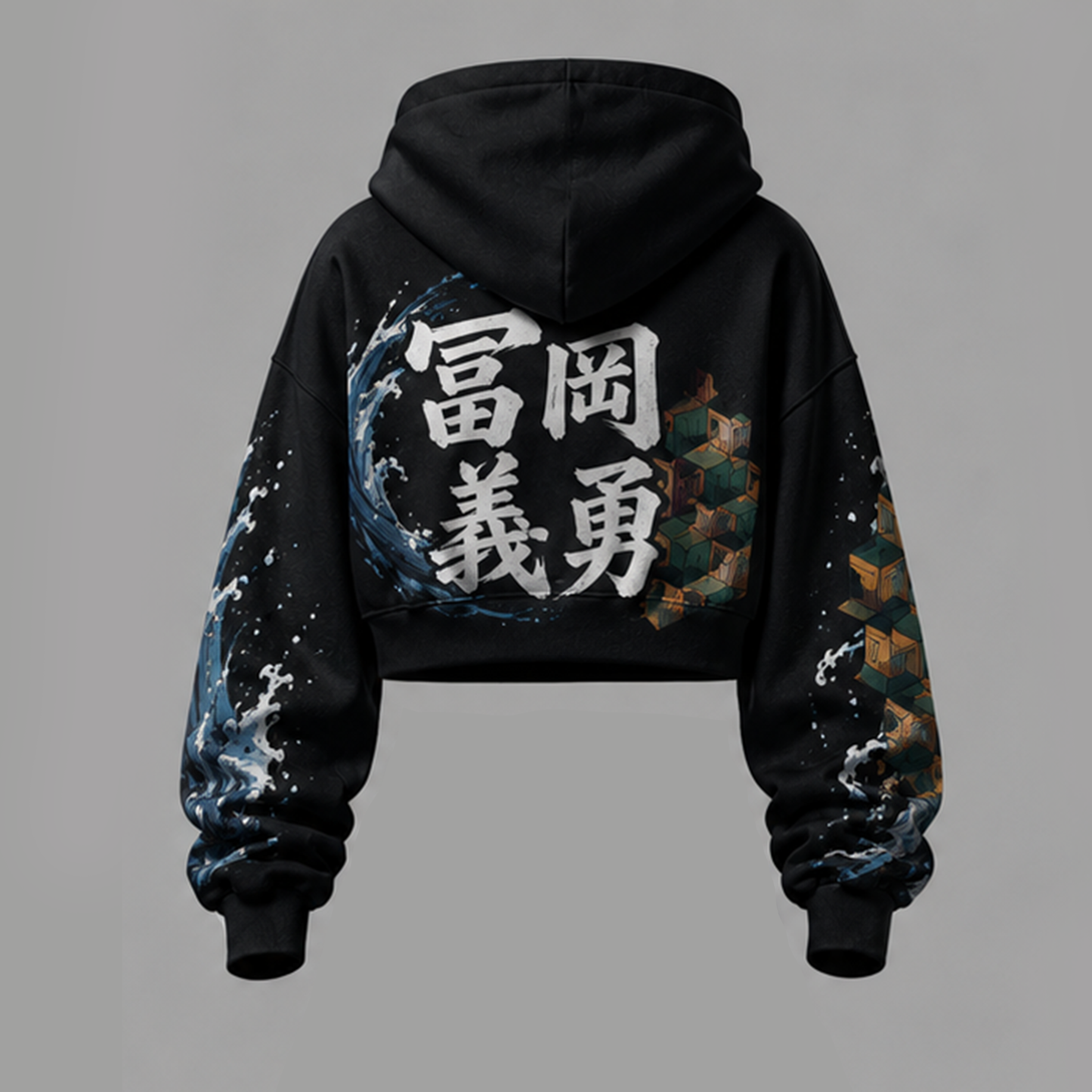 Demon Slayer Cropped Long Sleeve Hoodie & High Waist Jogger Pants Two Piece