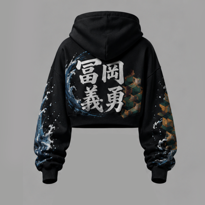 Demon Slayer Cropped Long Sleeve Hoodie & High Waist Jogger Pants Two Piece