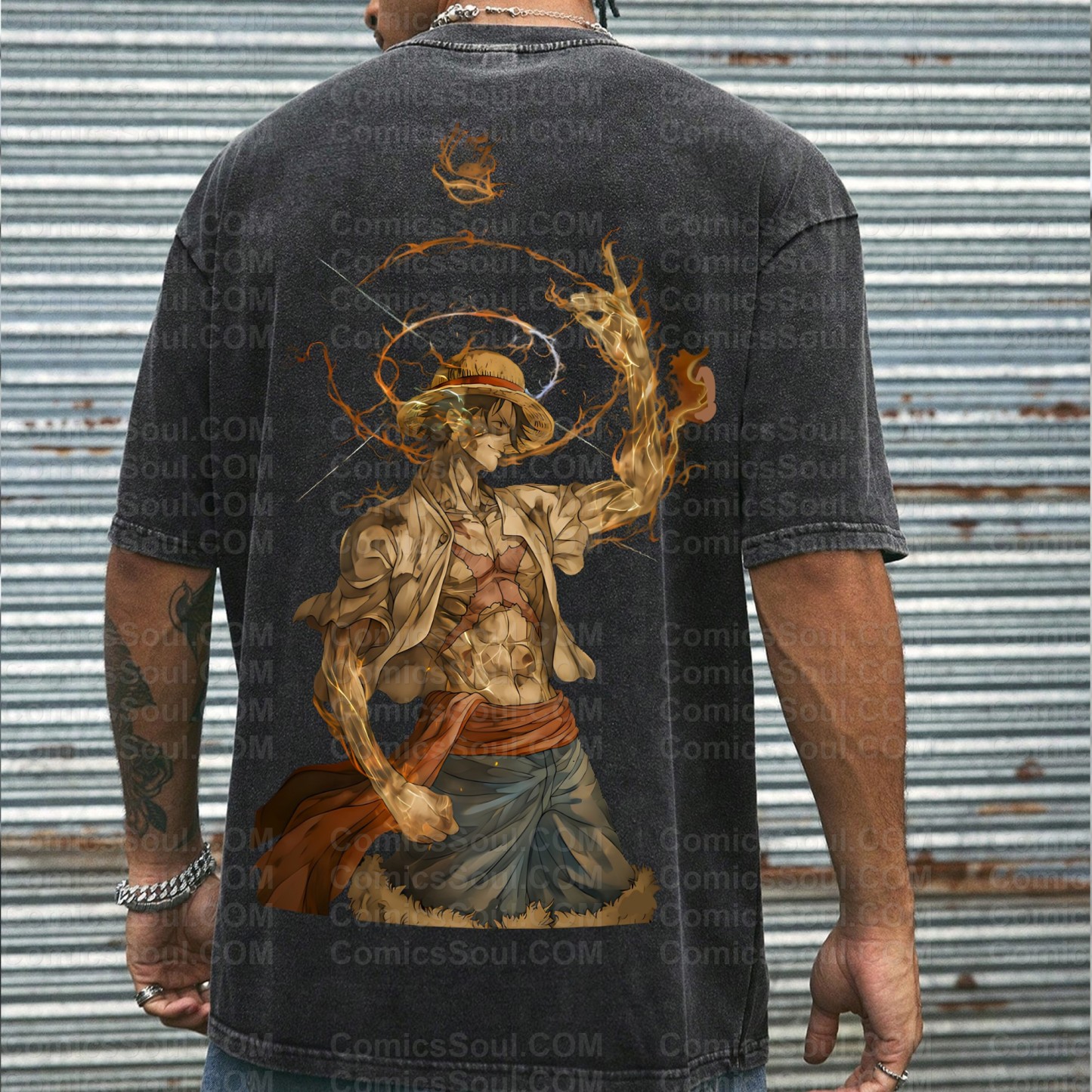 Vintage 3D Direct Inkjet Printed Washed Unisex T-Shirt