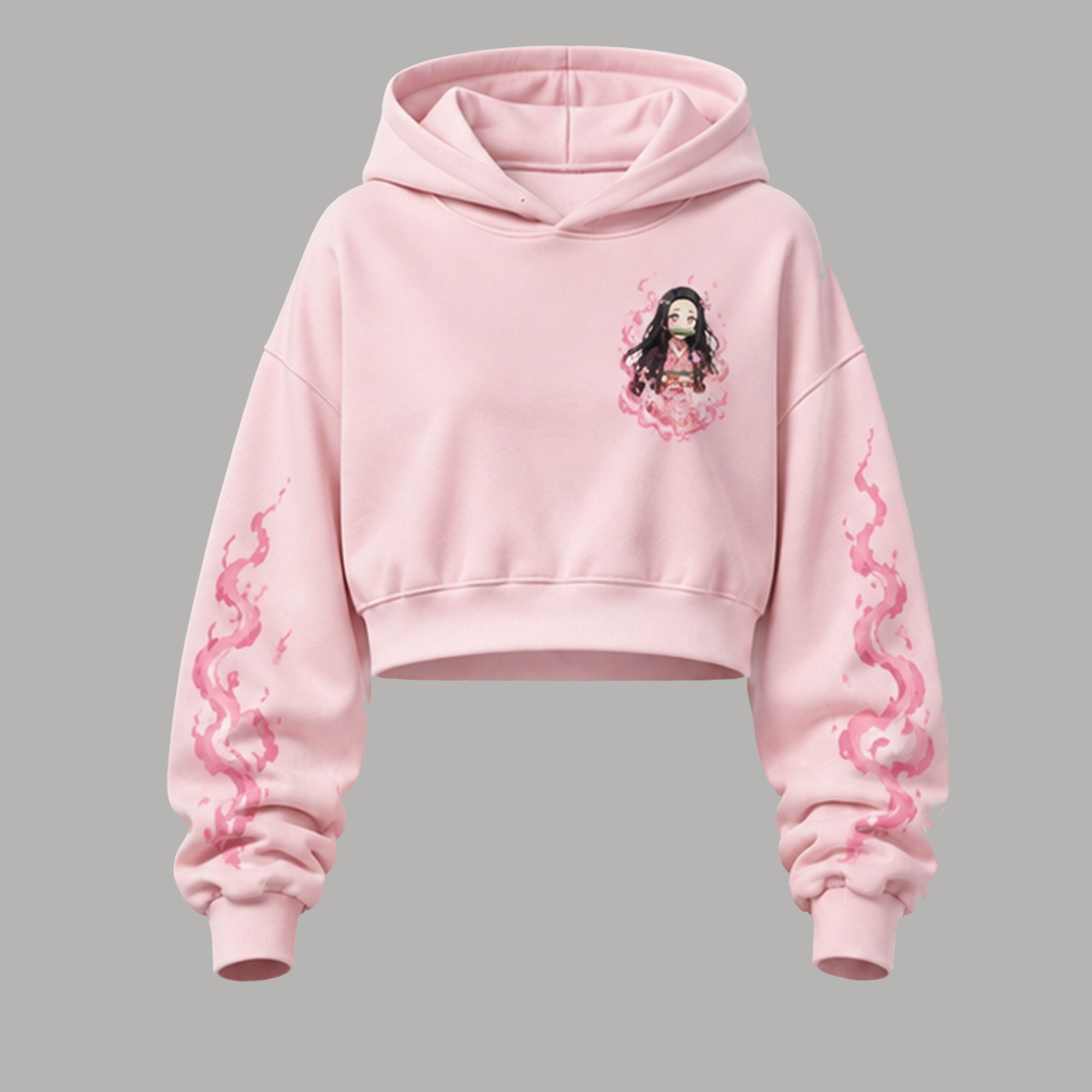 Demon Slayer Cropped Long Sleeve Hoodie & High Waist Jogger Pants Two Piece
