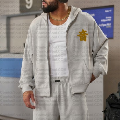 Unisex Graphic Streetwear Vintage Zipper Cardigan Plush Hoodie