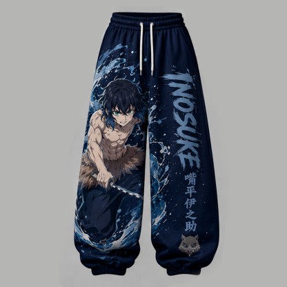 Demon Slayer Cropped Long Sleeve Hoodie & High Waist Jogger Pants Two Piece