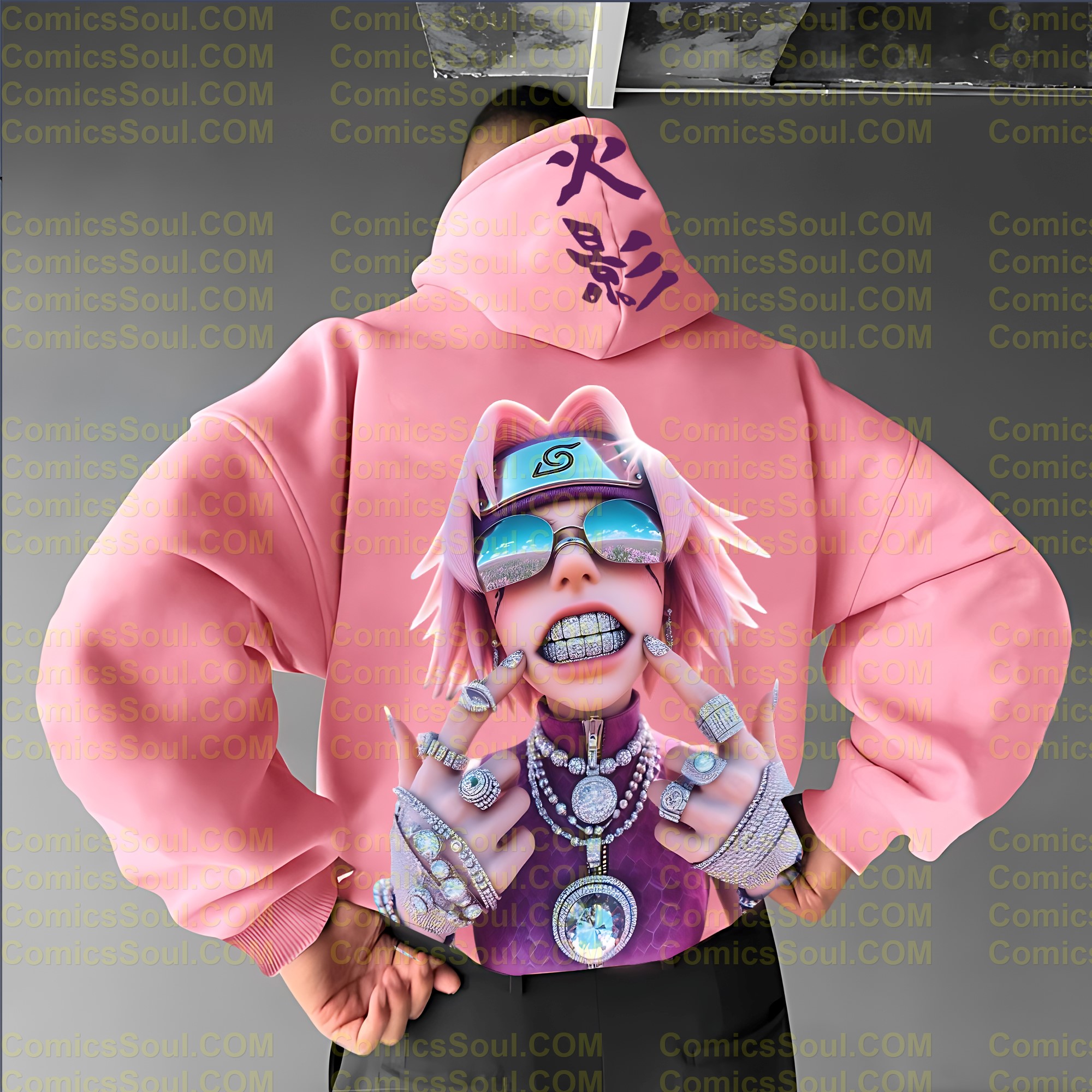 Unisex Anime Graphic Streetwear Wintage Plush Hoodie