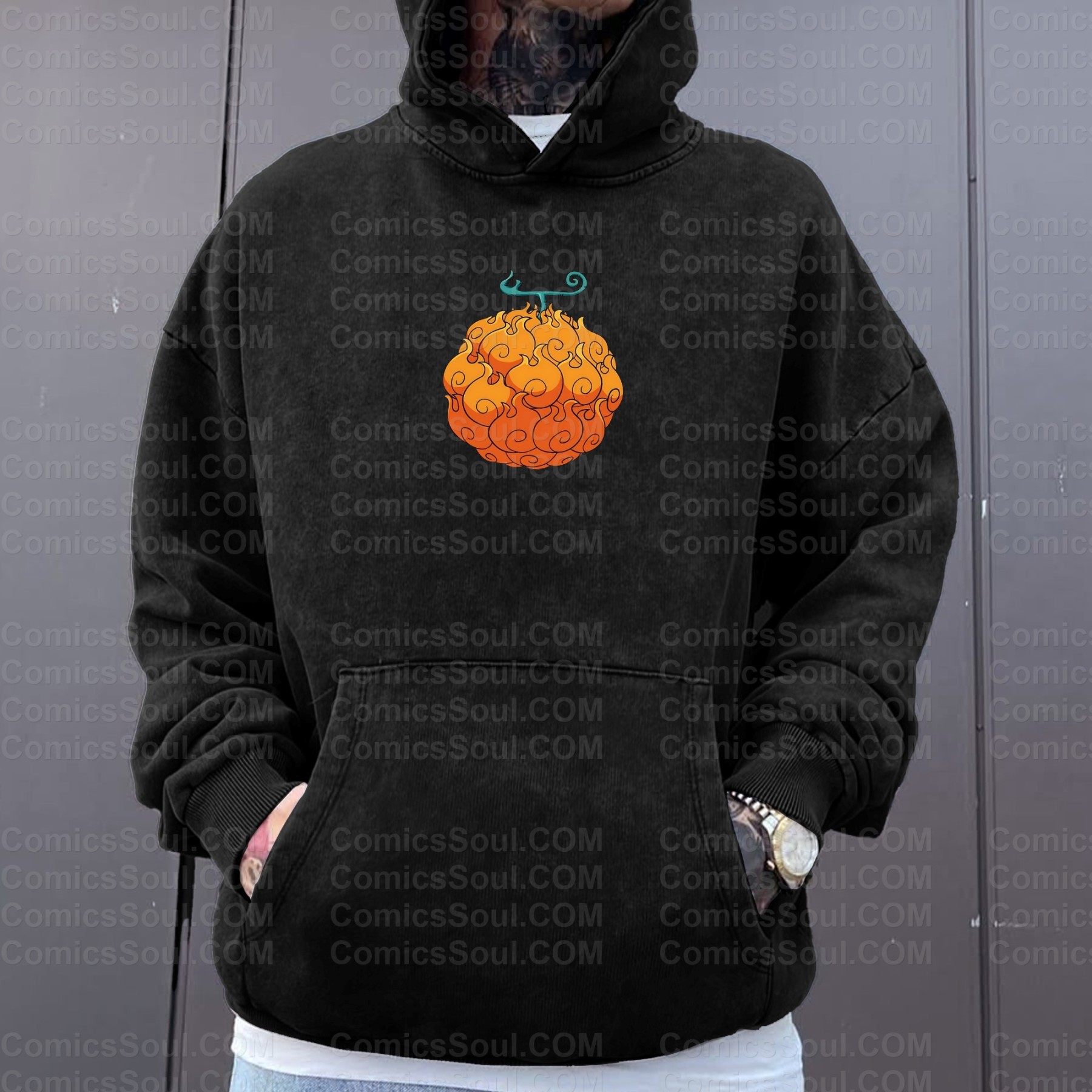 Vintage 3D Direct Inkjet Printed Washed Unisex Plush Hoodie