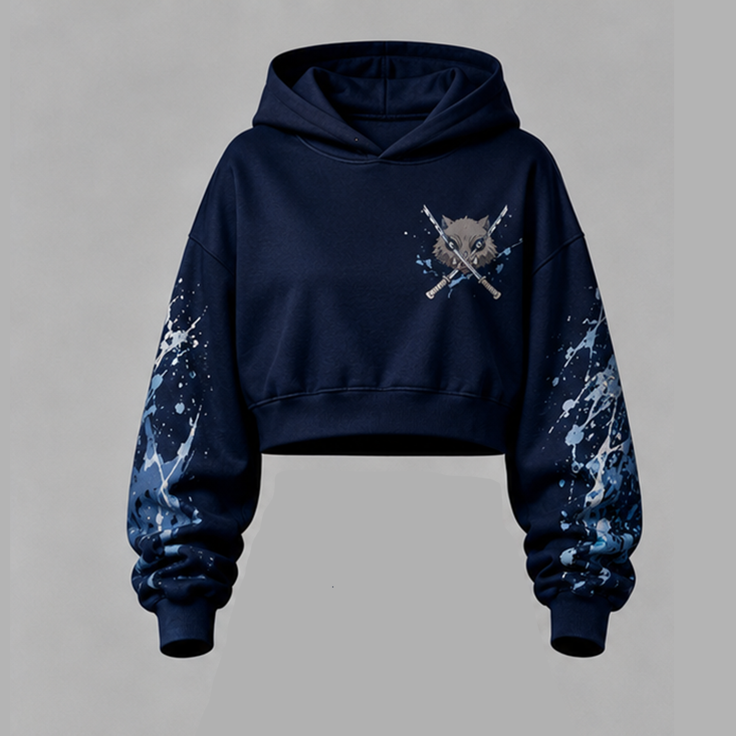 Demon Slayer Cropped Long Sleeve Hoodie & High Waist Jogger Pants Two Piece