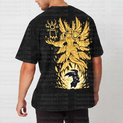 Vintage 3D Direct Inkjet Printed Washed Unisex T-Shirt