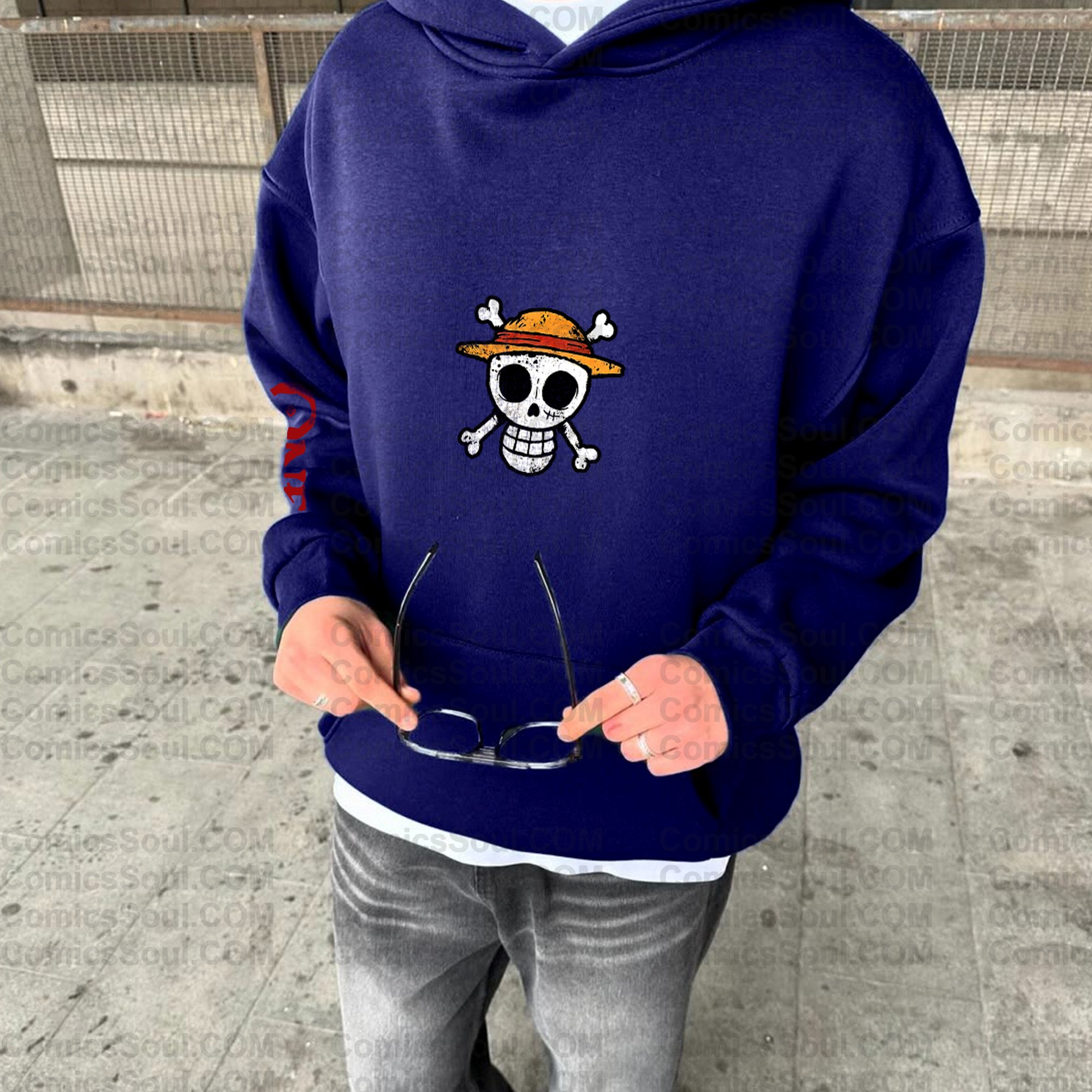 Plus Velvet Unisex Anime Graphic Streetwear Vintage Hoodieluffy