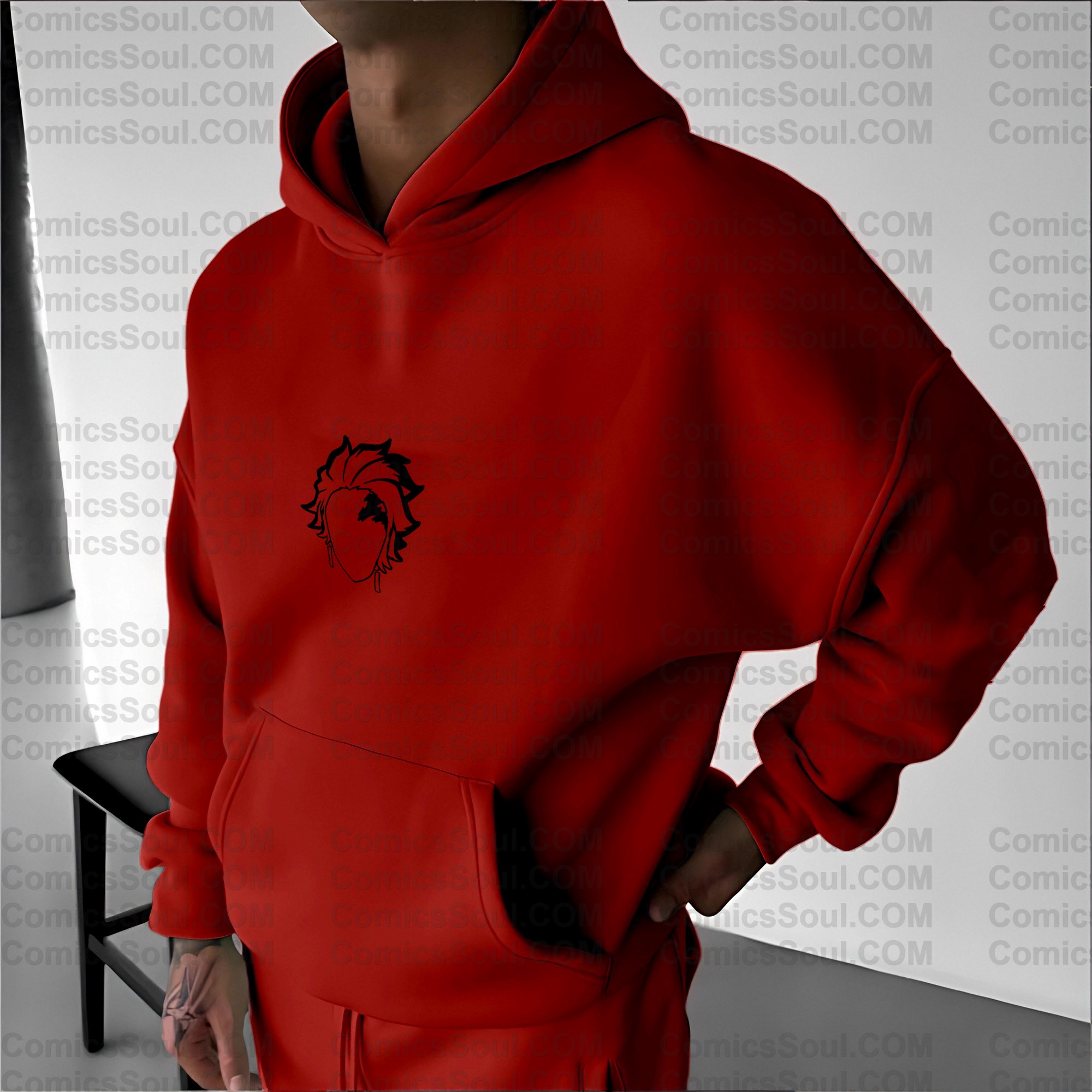 Plus Velvet Unisex Anime Graphic Streetwear Vintage Hoodie