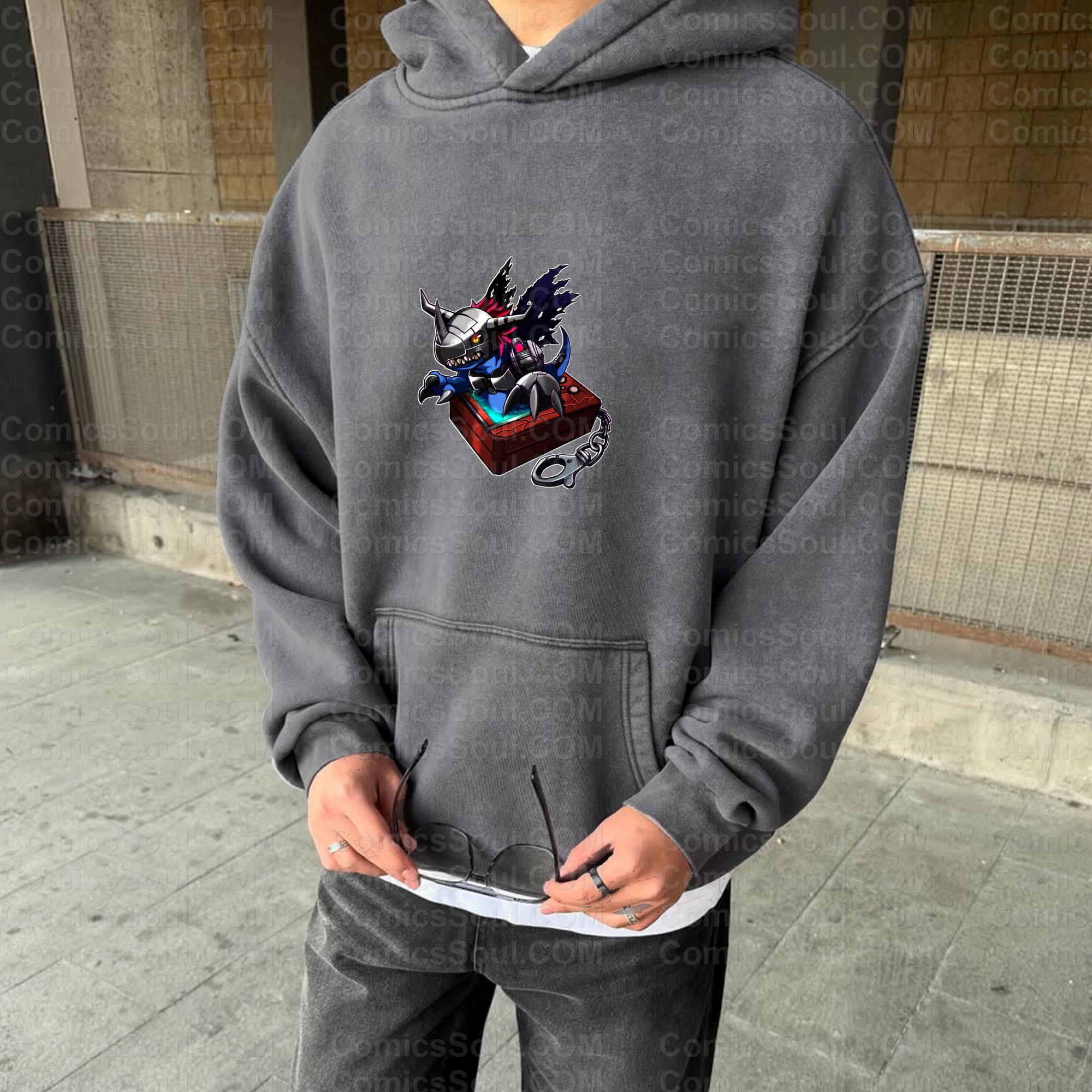 Vintage 3D Direct Inkjet Printed Washed Unisex Plush Hoodie