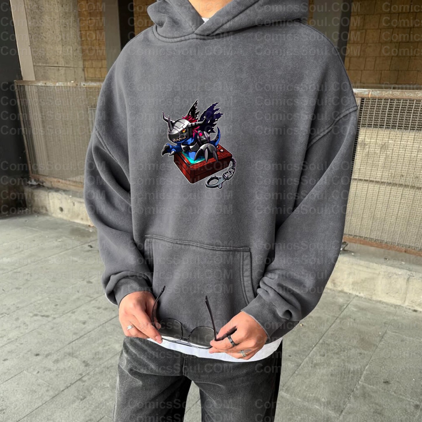 Vintage 3D Direct Inkjet Printed Washed Unisex Plush Hoodie