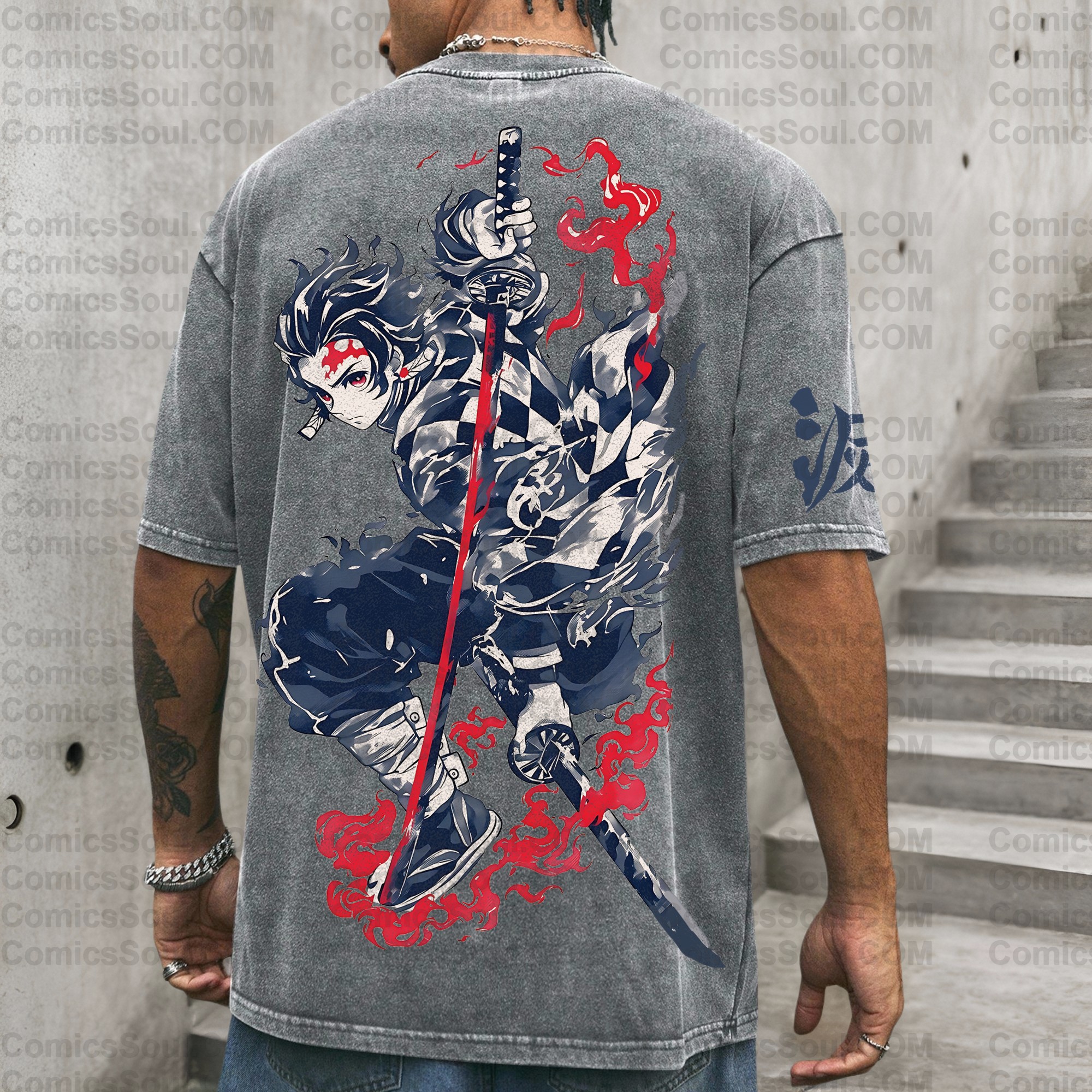 Vintage 3D Direct Inkjet Printed Washed Unisex T-Shirt