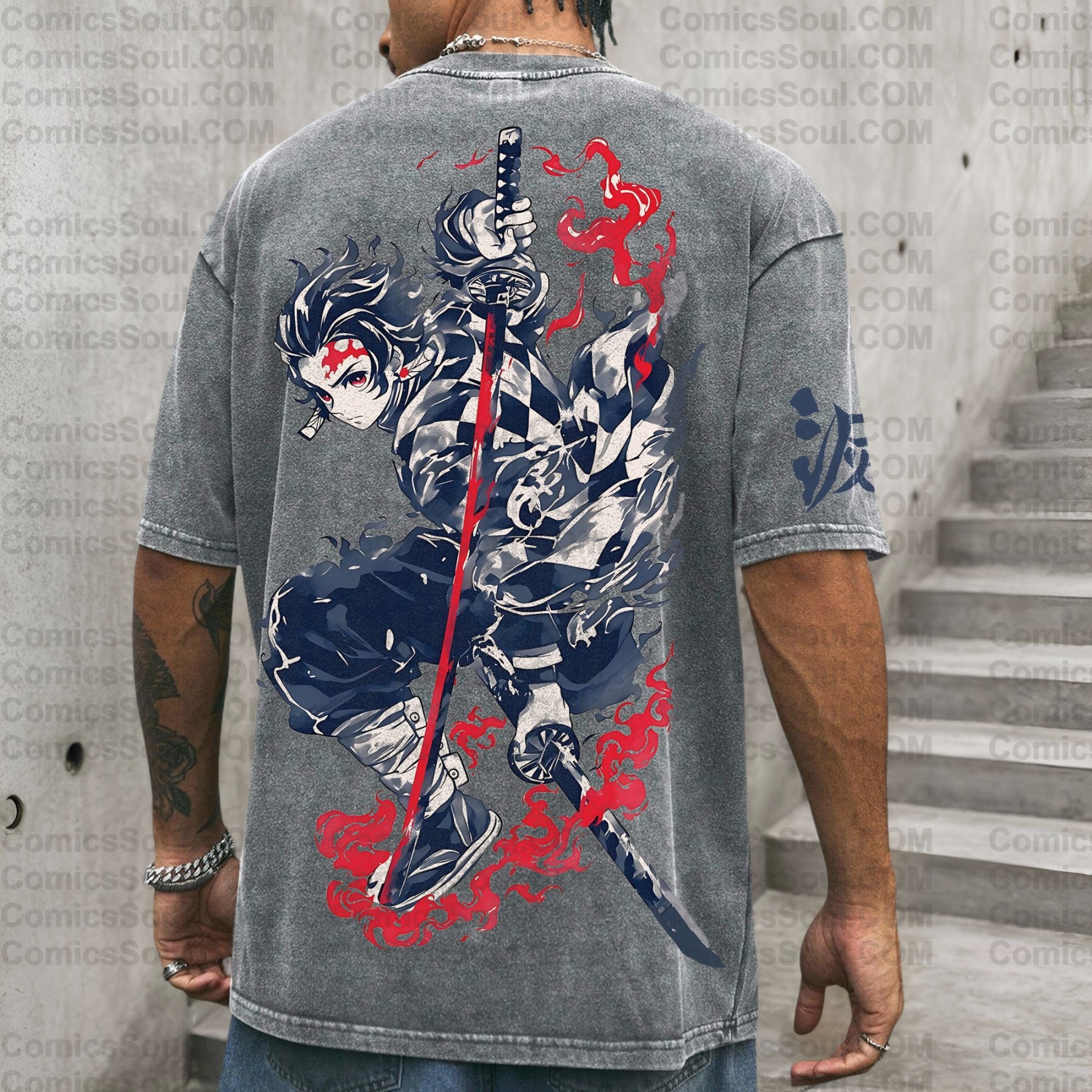 Vintage 3D Direct Inkjet Printed Washed Unisex T-Shirt