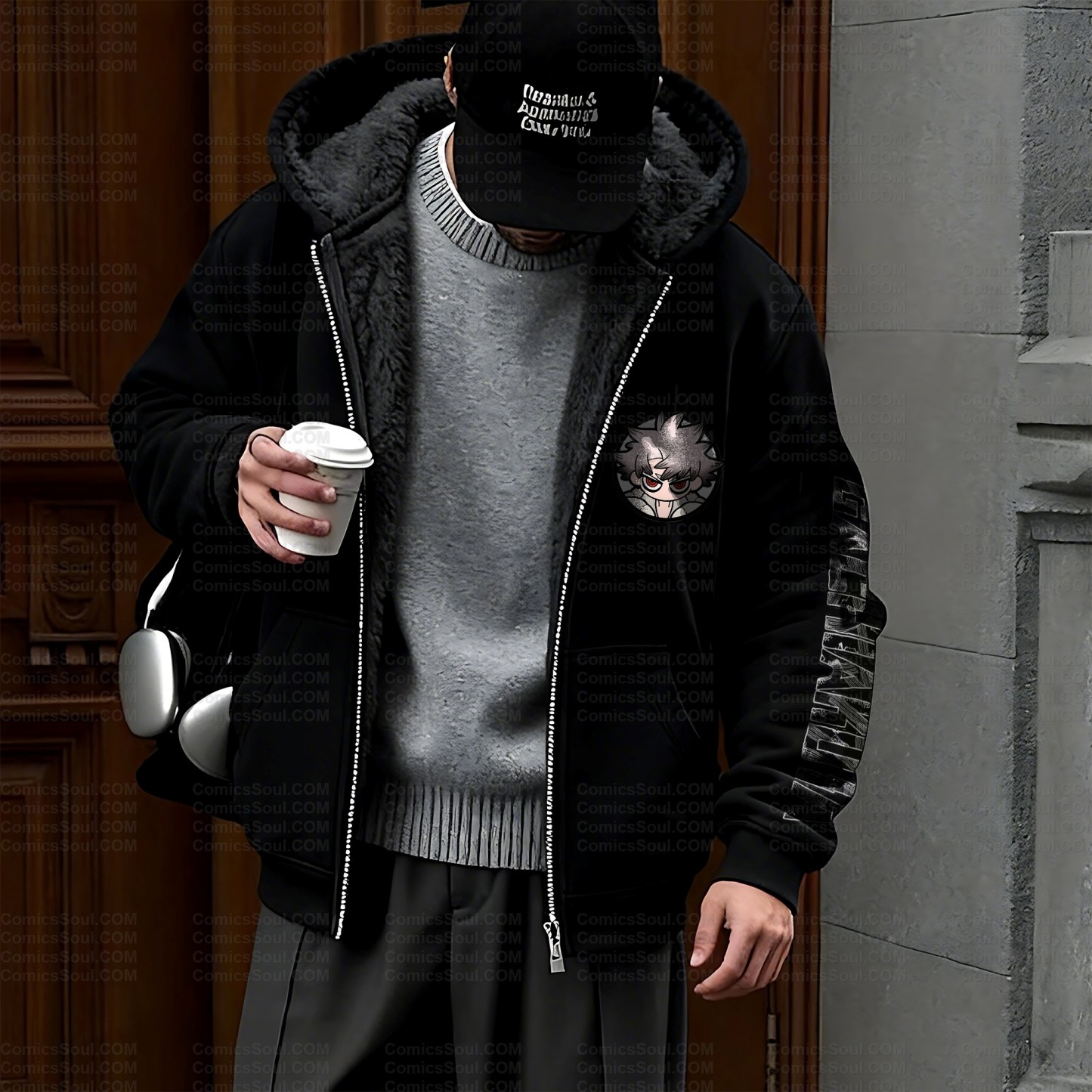 Unisex Graphic Streetwear Vintage Zipper Cardigan Plush Hoodie