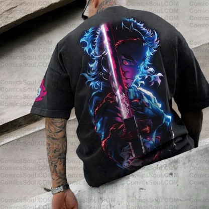 Vintage 3D Direct Inkjet Printed Washed Unisex T-Shirt