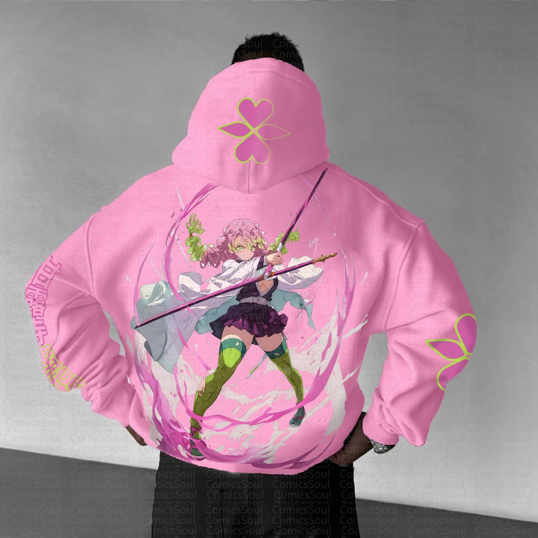 Unisex Anime Graphic Streetwear Vintage Hoodie丨Demon Slayer X Pokémon