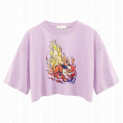 Cute and playful "Pokémon" summer women's cropped top