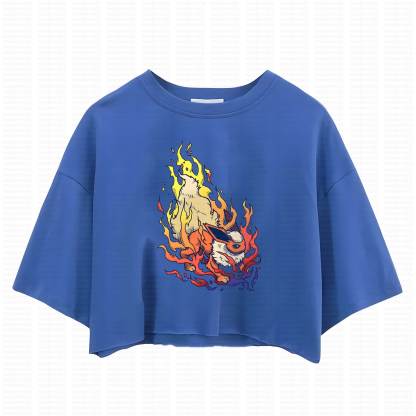 Cute and playful "Pokémon" summer women's cropped top