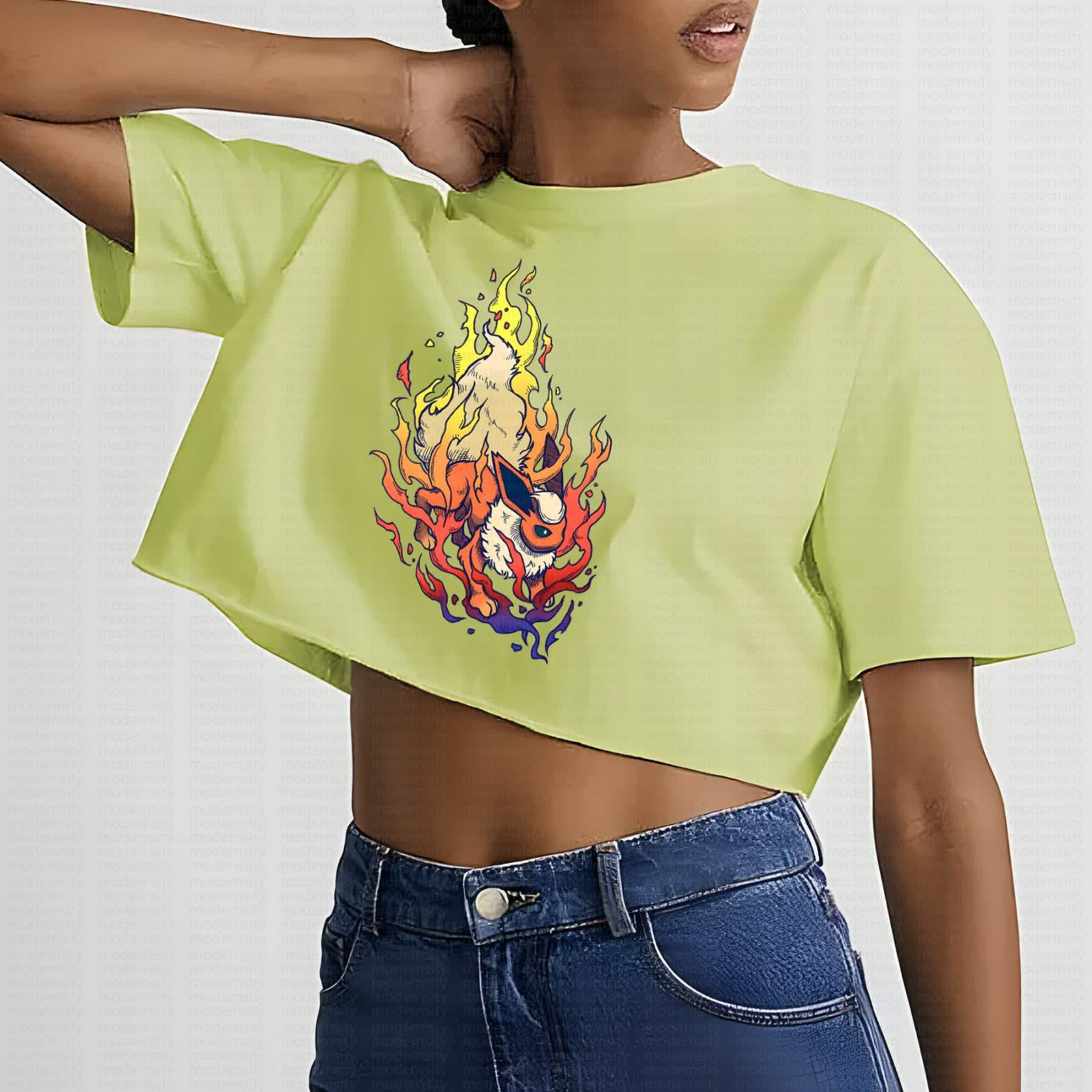 Cute and playful "Pokémon" summer women's cropped top