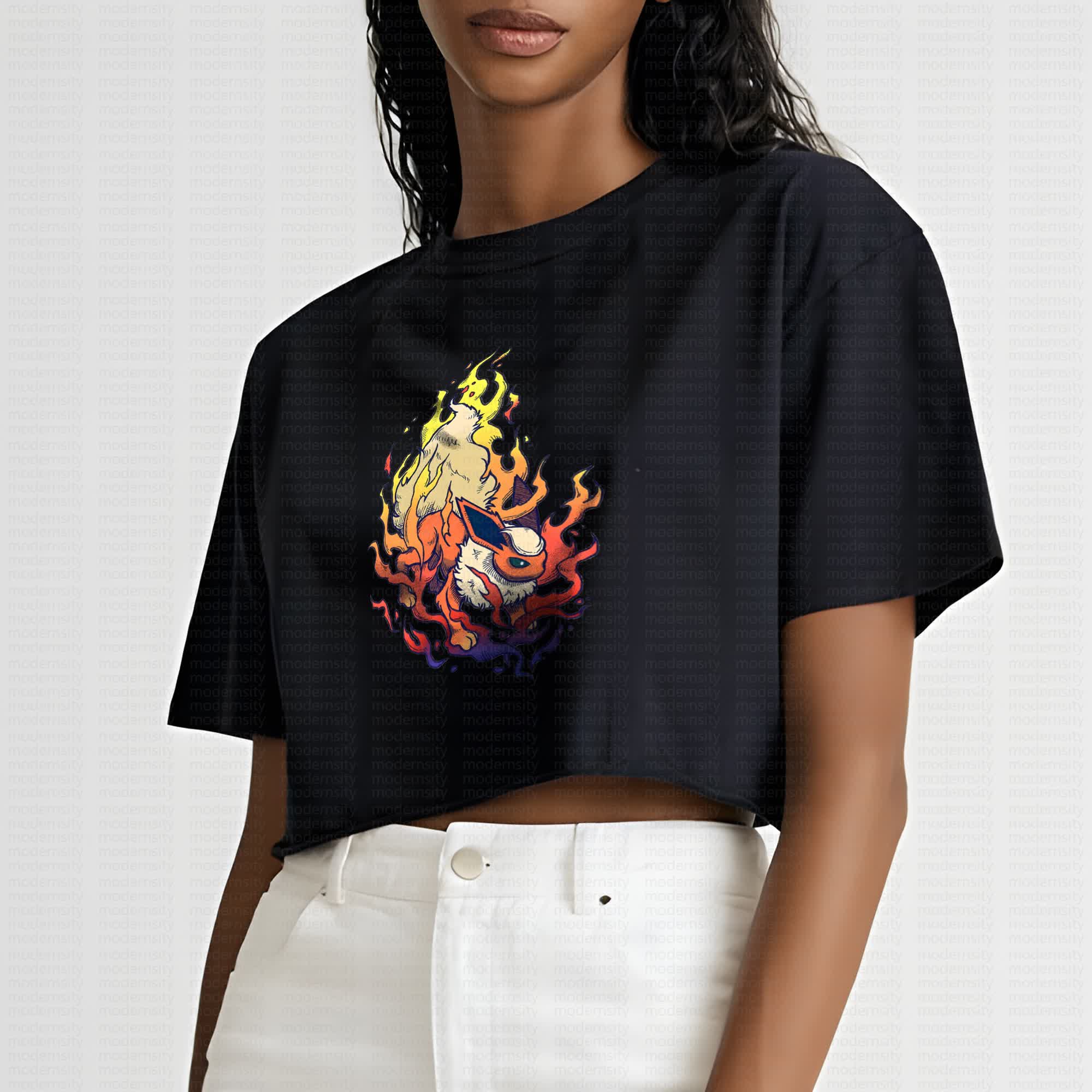 Cute and playful "Pokémon" summer women's cropped top