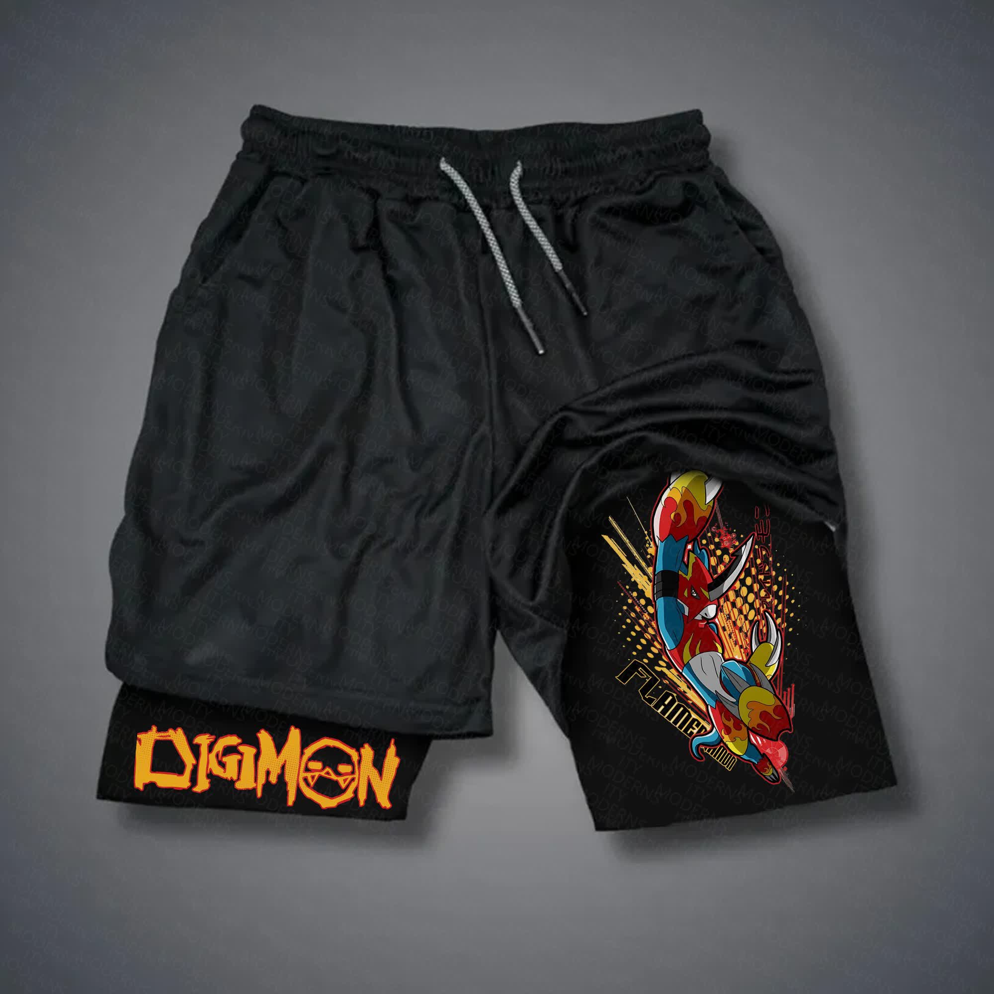 Unisex "Digimon" Anime Style Retro Shorts