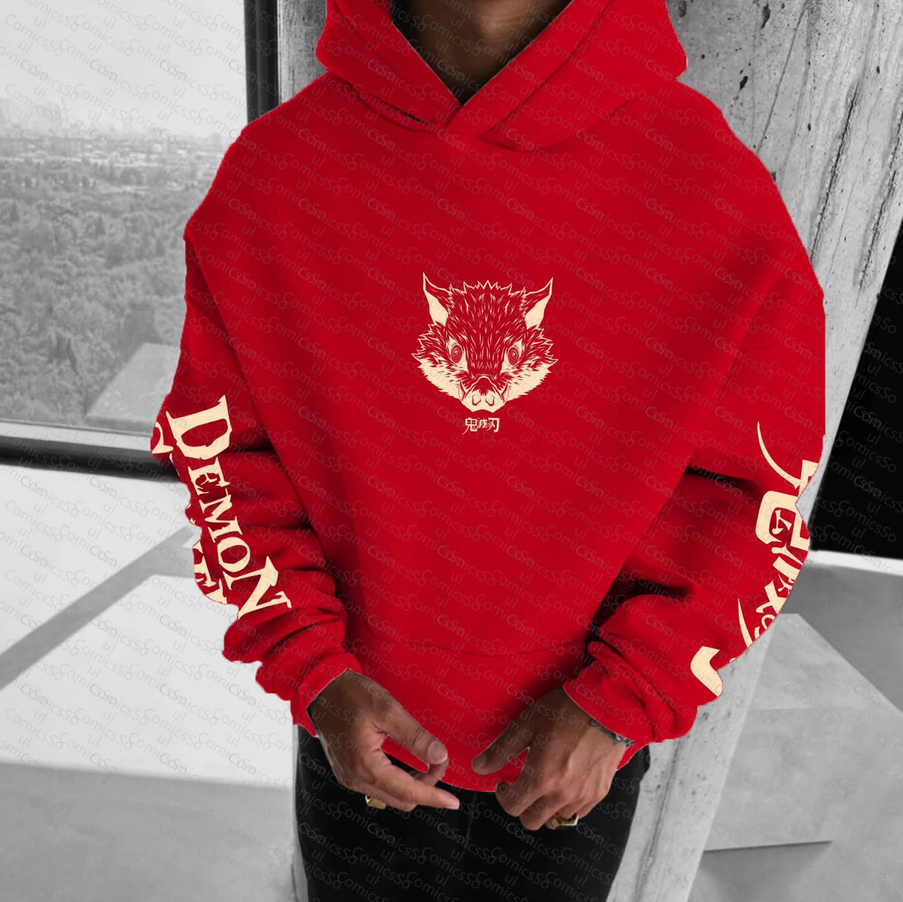 Unisex “Demon Slayer” Anime Graphic Streetwear Vintage Hoodie