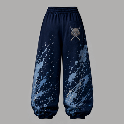 Demon Slayer Cropped Long Sleeve Hoodie & High Waist Jogger Pants Two Piece
