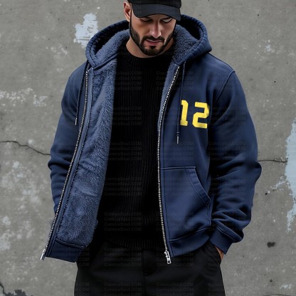 Unisex Graphic Streetwear Vintage Zipper Cardigan Plush Hoodie