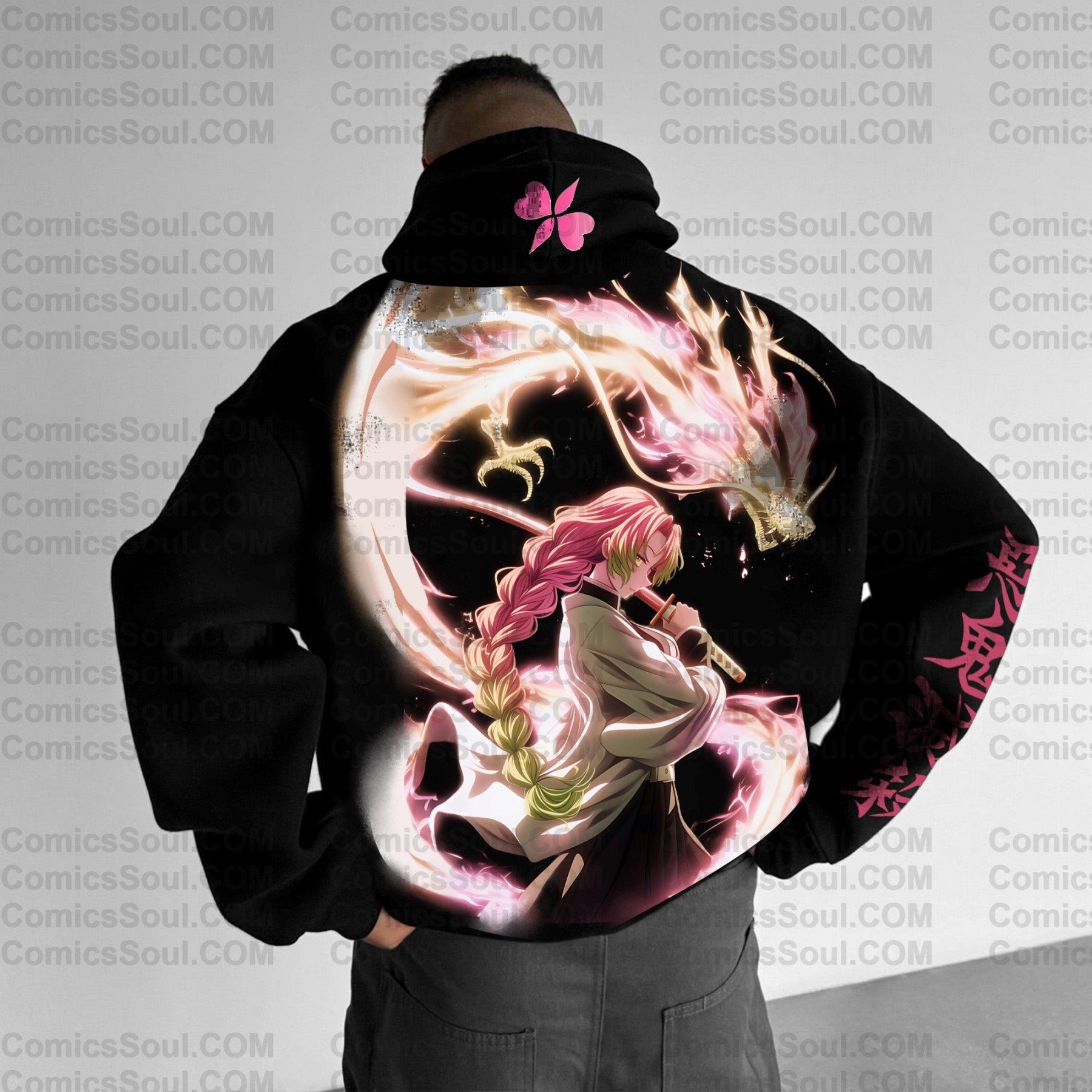 Unisex Anime Graphic Streetwear Vintage Hoodie丨Demon Slayer X Pokémon