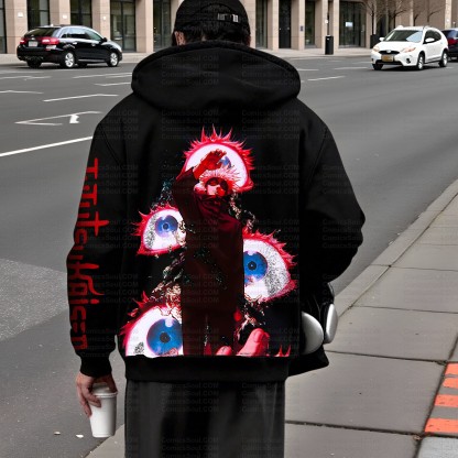 Unisex Graphic Streetwear Vintage Zipper Cardigan Plush Hoodid