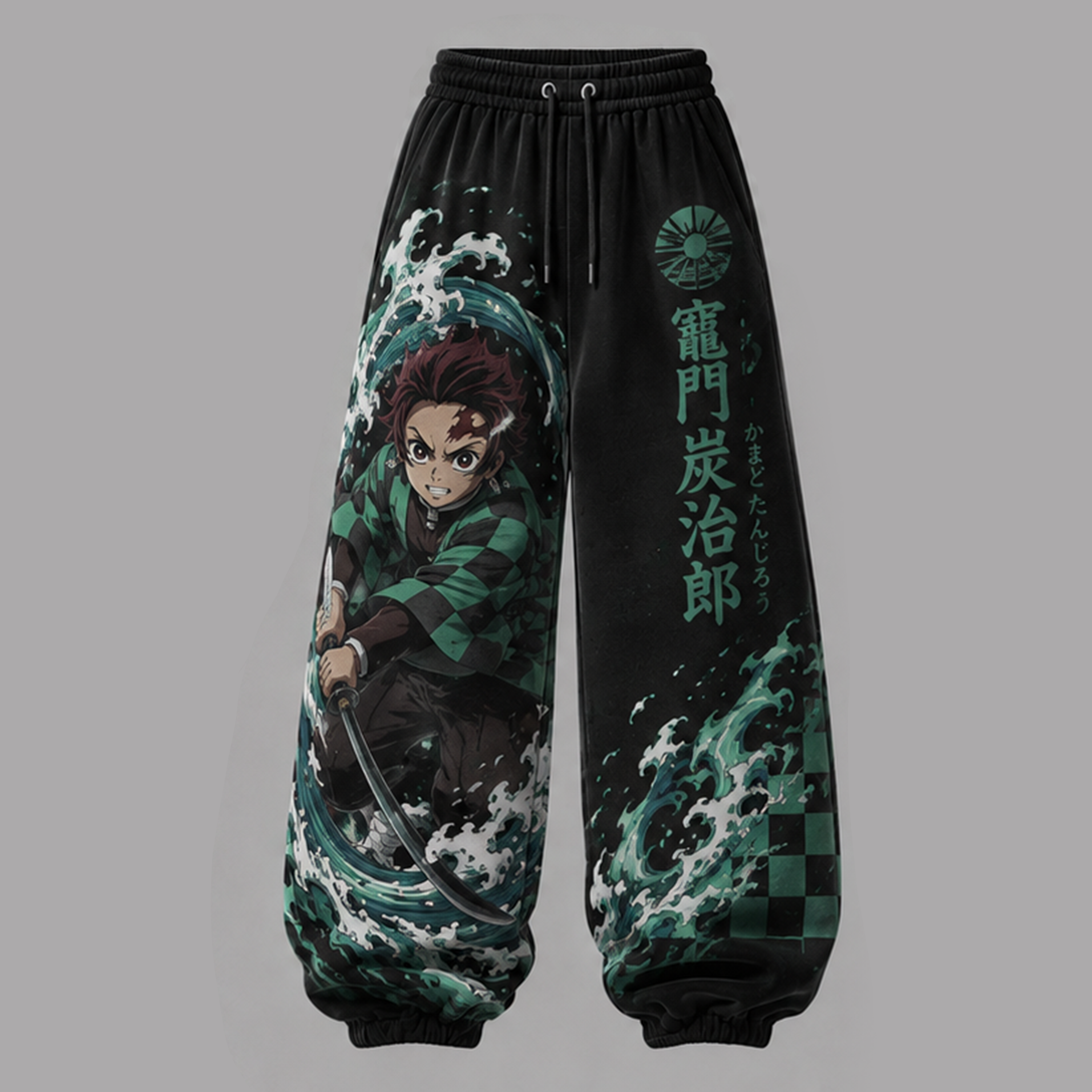 Demon Slayer Cropped Long Sleeve Hoodie & High Waist Jogger Pants Two Piece