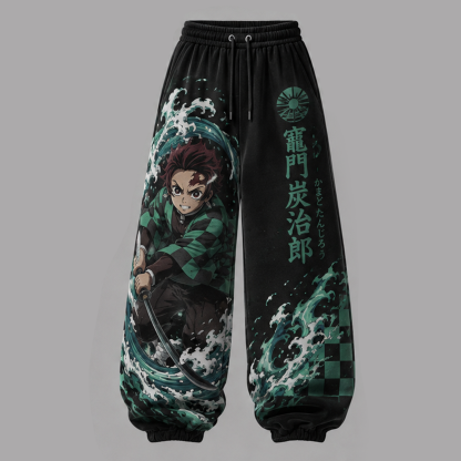 Demon Slayer Cropped Long Sleeve Hoodie & High Waist Jogger Pants Two Piece
