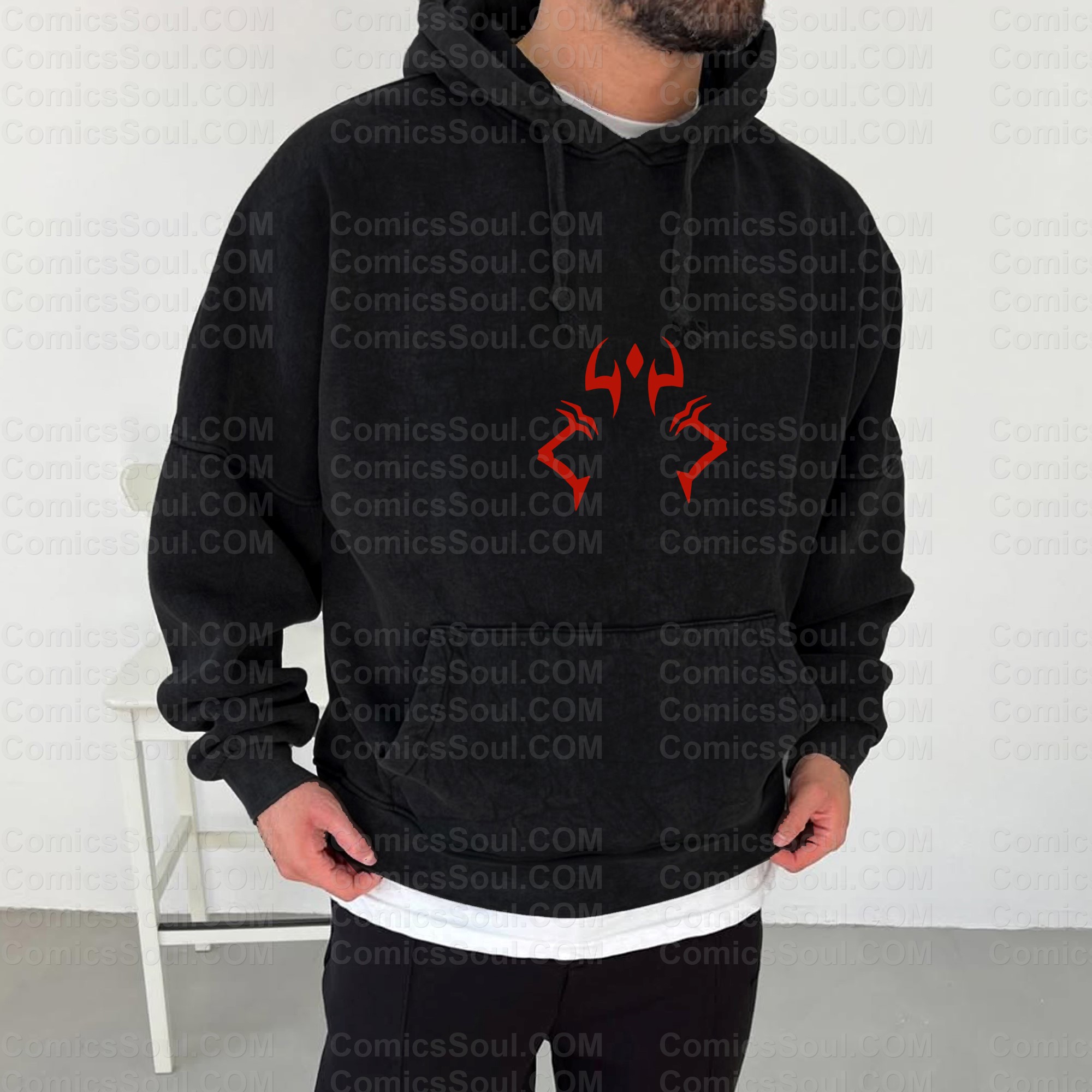 Vintage 3D Direct Inkjet Printed Washed Unisex Plush Hoodie