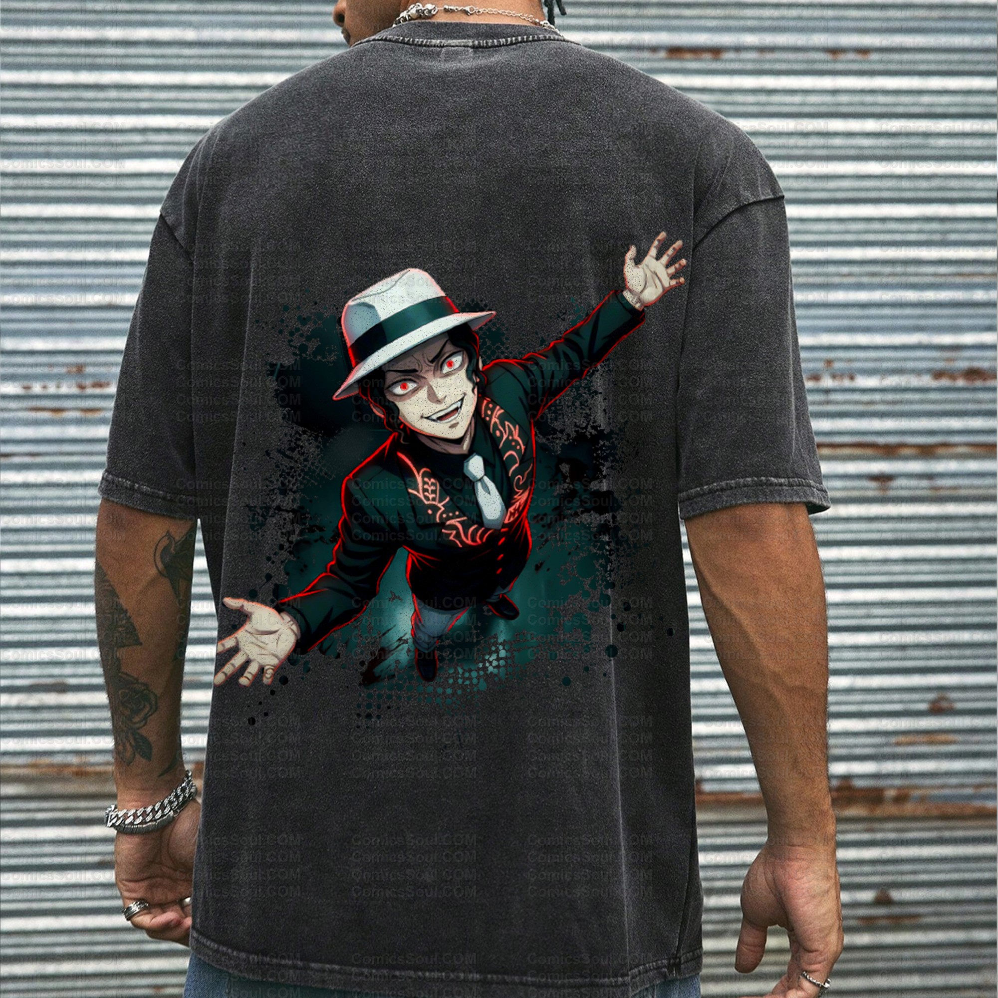 Unisex Anime Inspired Vintage Washed T-Shirt