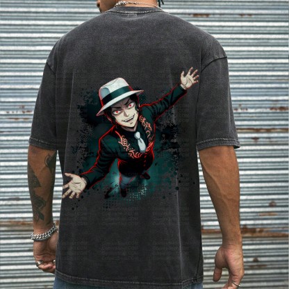 Unisex Anime Inspired Vintage Washed T-Shirt