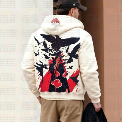 Unisex Graphic Streetwear Vintage Zipper Cardigan Plush Hoodid