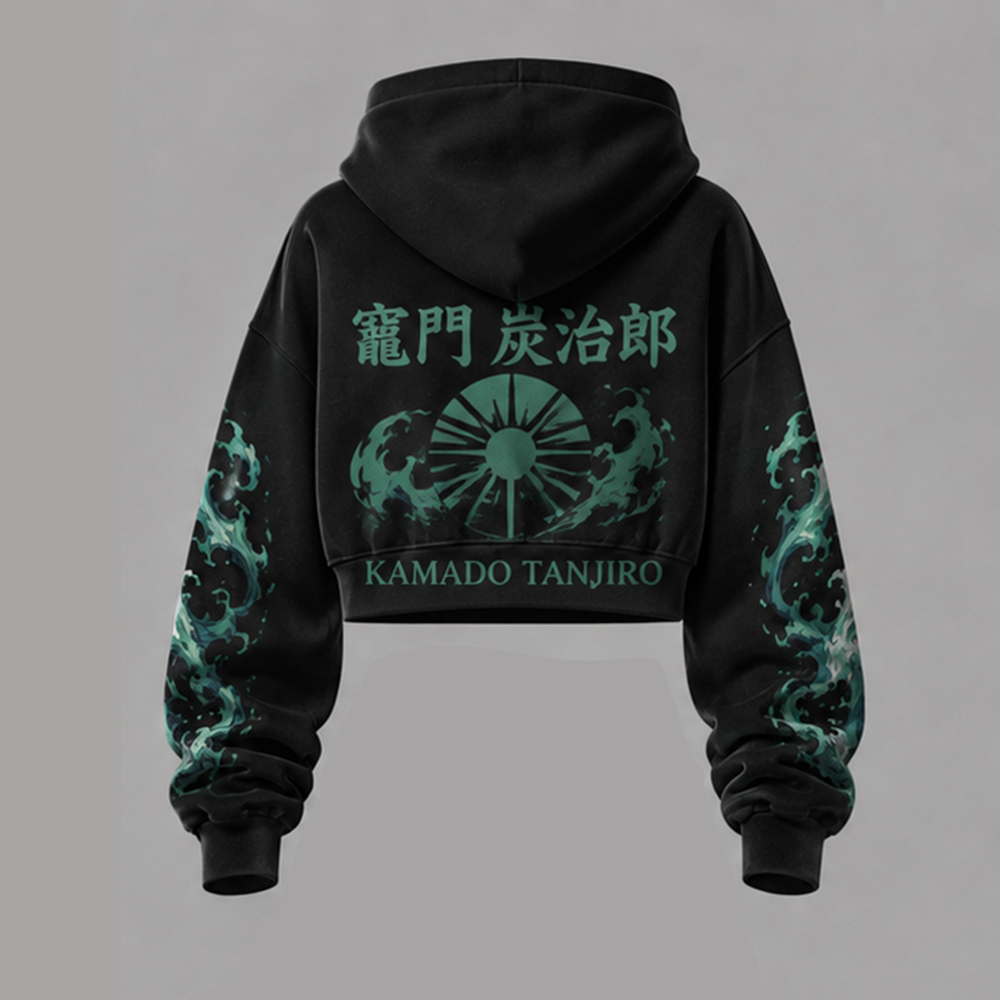 Demon Slayer Cropped Long Sleeve Hoodie & High Waist Jogger Pants Two Piece