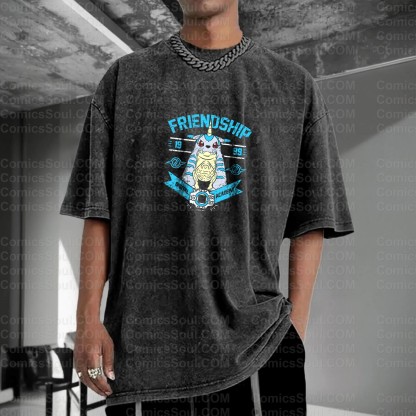 Vintage 3D Direct Inkjet Printed Washed Unisex T-Shirt