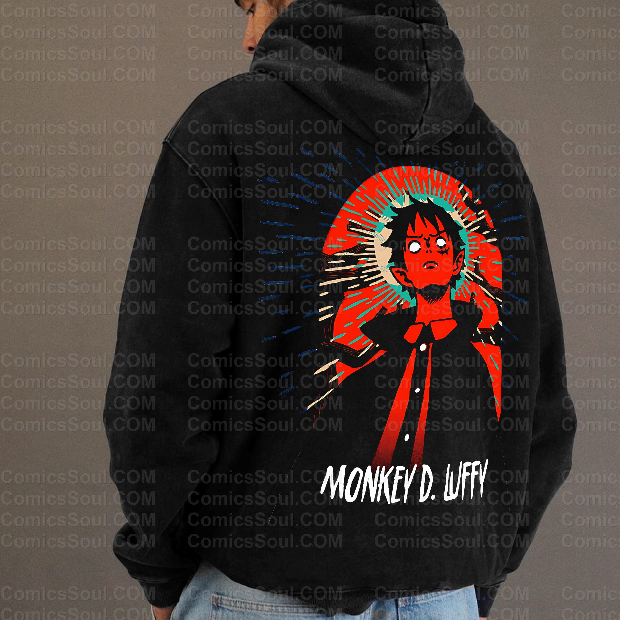 Vintage 3D Direct Inkjet Printed Washed Unisex Plush Hoodie