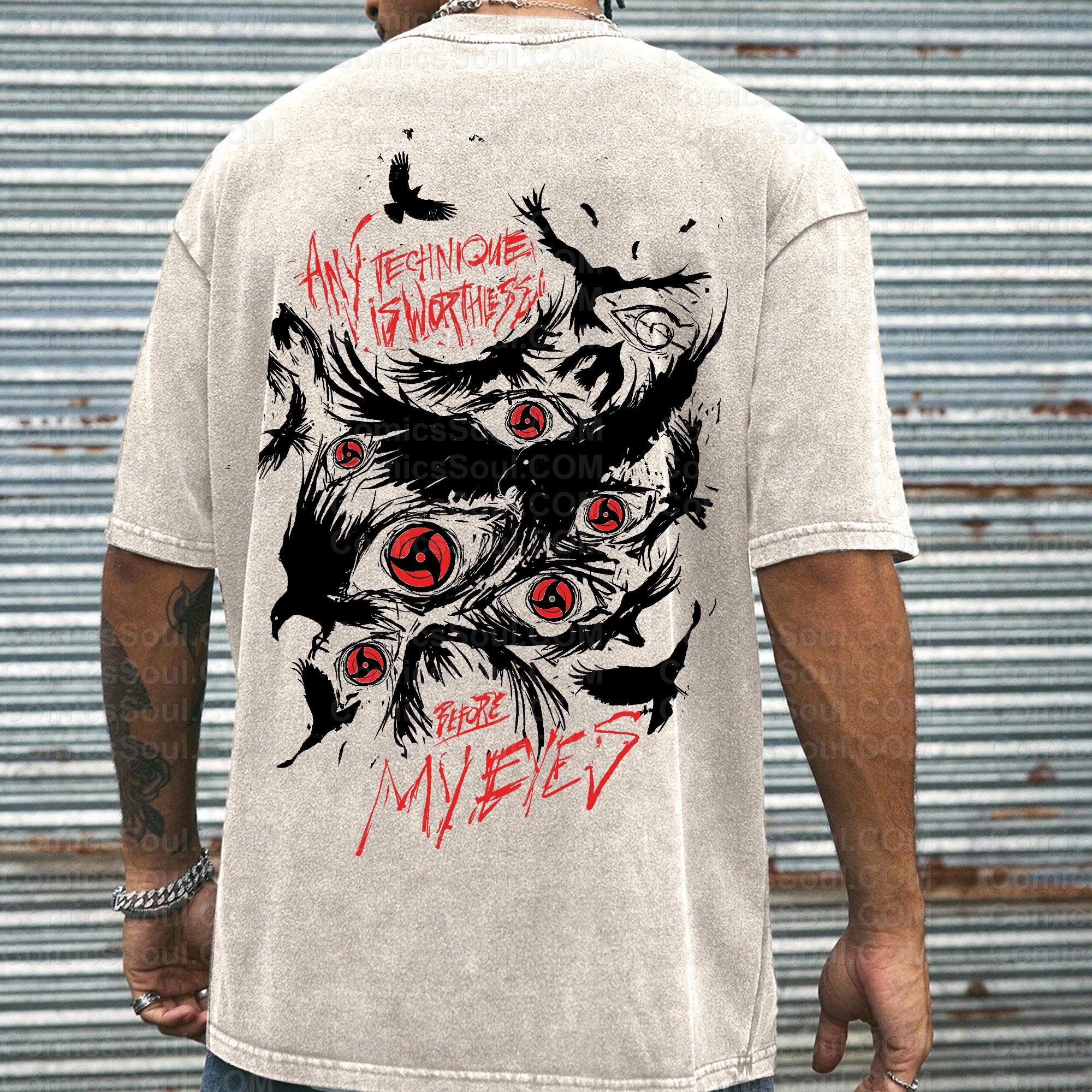 Unisex Anime Inspired Vintage Washed T-Shirt